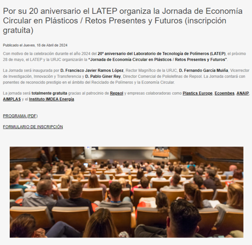 PlasticsEuropES's tweet image. 🔜  Alicia Martín presentará mañana #PlasticsTransitionRoadmap en la Jornada de Economía Circular en Plásticos / Retos Presentes y Futuros de @Lab_LATEP, para celebrar su 20 aniversario en la que abordaremos el camino para que los plásticos en Europa sean circulares en 2050.…