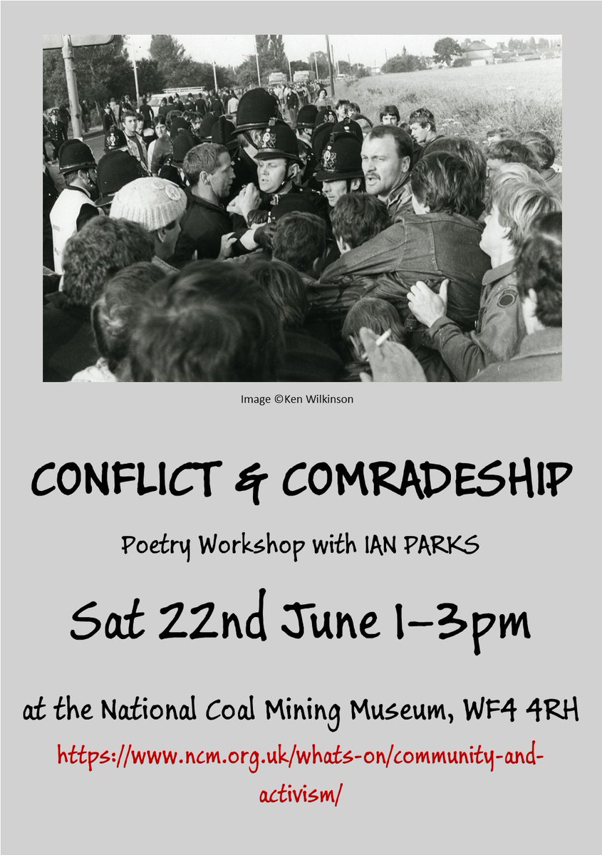 DON'T MISS last in this series of in-person Miners' Strike poetry workshop ncm.org.uk/whats-on/confl… with outstanding tutor and poet, Ian Parks, then submit to the Coal Anthology poetrybusiness.co.uk/2024/01/22/the… timfellowspoetry.substack.com/p/review-ian-p… @timrugby13 @poetrybusiness @poetry_calder