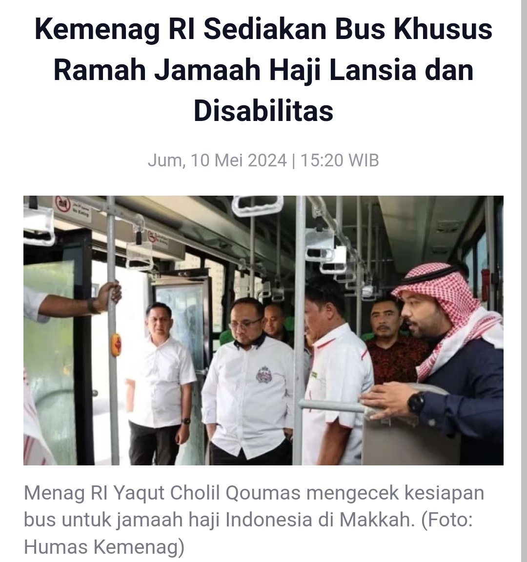 Menag @YaqutCQoumas gak tanggung² dalam menyiapkan pelayanan #HajiIndonesia terutama untuk lansia & disabilitas #Haji2024 Haji Ramah Lansia