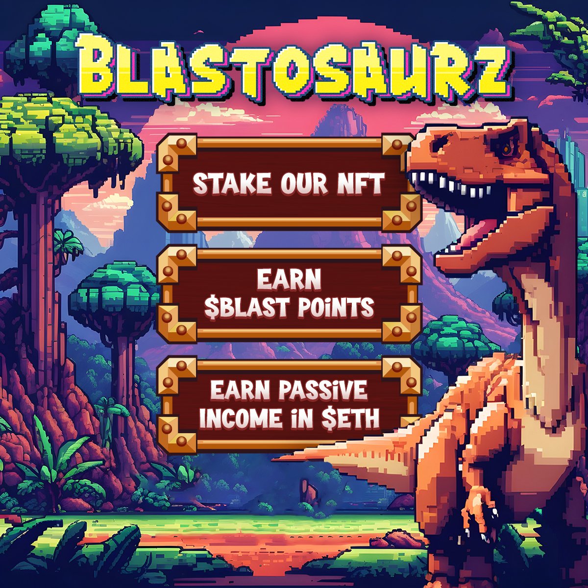 Our Blastosaurz staking rewards pool has reached $ 18 000.

Amazing. We hope you're picking up some NFTs at floor price and staking!! 

blur.io/blast/collecti…

#Blast #NFT