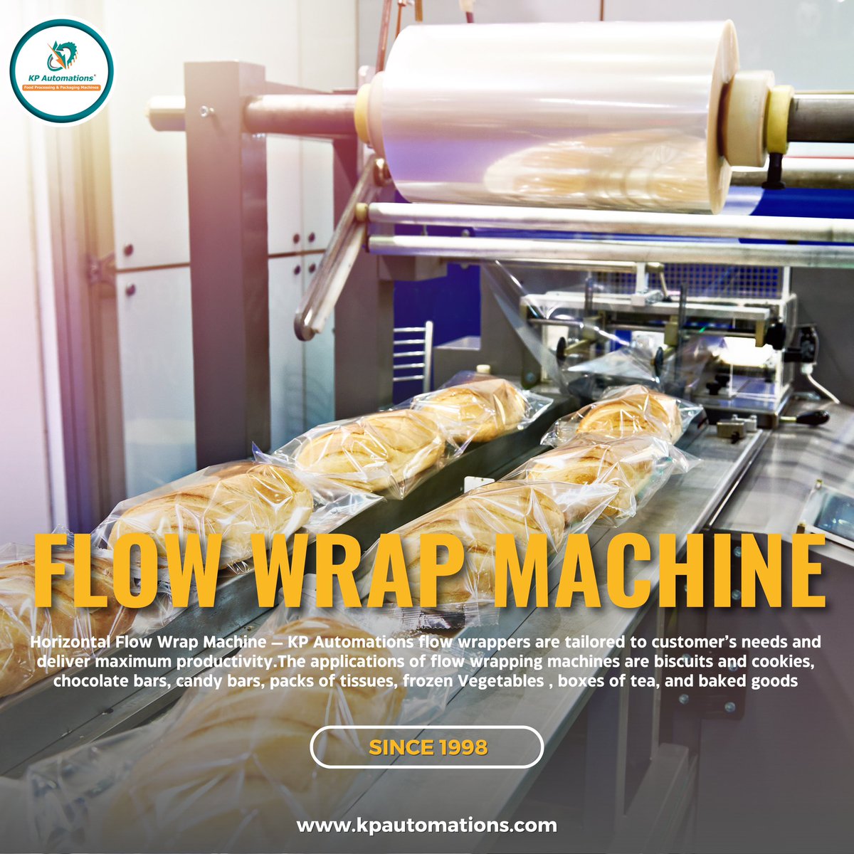 KpAutomations55's tweet image. FLOW WRAP MACHINE | The applications of flow wrapping machines are biscuits and cookies, chocolate bars, candy bars, packs of tissues, frozen Vegetables, boxes of tea, and baked goods
.
.
.
#flowwrappingmachine #spaghettipackingmachine #spaghettipackagingmachine #kpforu