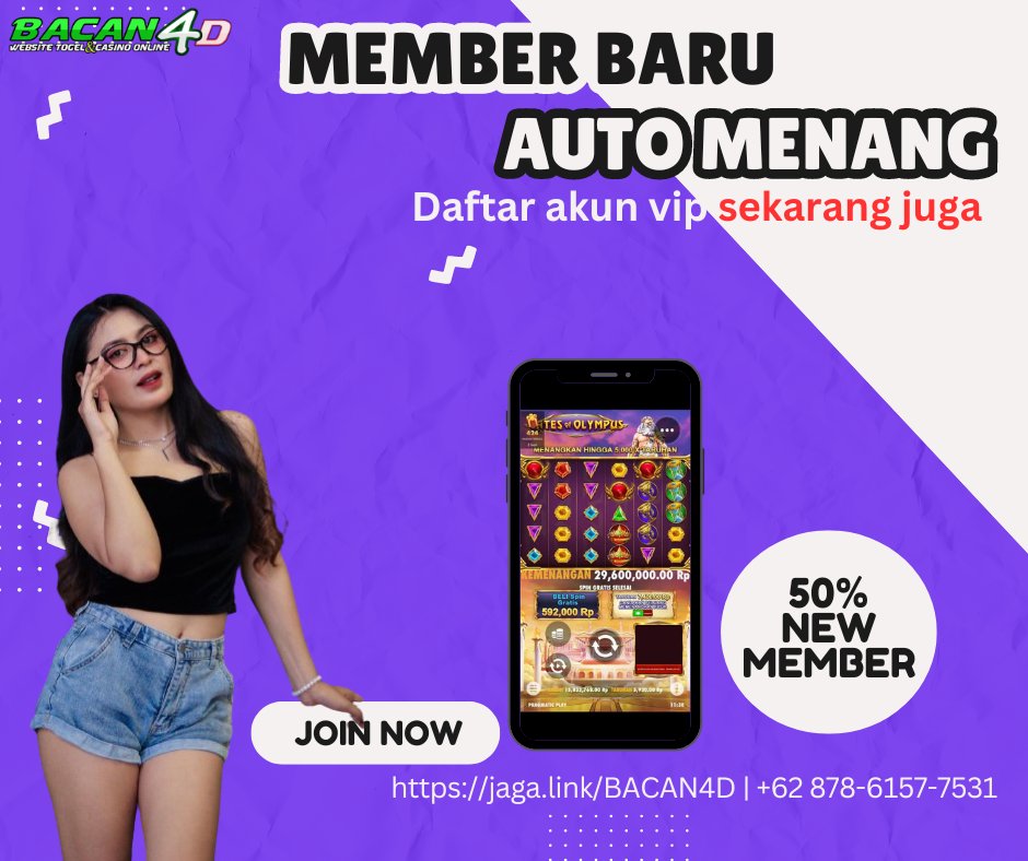 Bergabung Sebagai Member VIP di Slot Bacan4d 
Hai hai Cari situs yang past-pasti aja. Yang pasti di kasih wd bikin kantong tebal Daftar #SEGERA Disini
heylink.me/Bacan4dikn/
Modal cuma 25.000 sudah bisa join !!!  DAFTAR SEKARANG  WhatsApp : 087861577531  
#bacan4d #fypシ゚