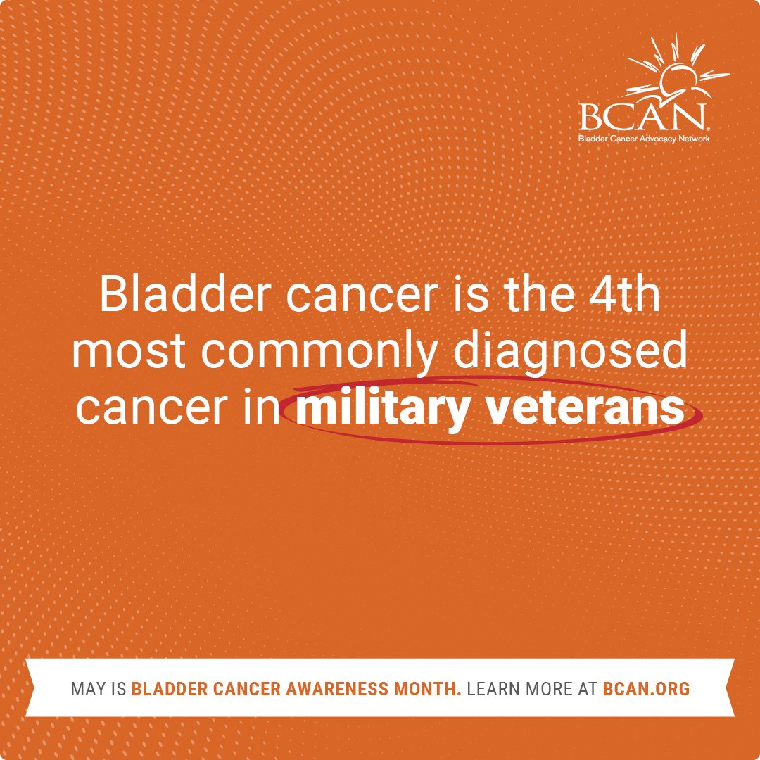 Did you know? #BladderCancer is the 4th most commonly diagnosed cancer among veterans. #BladderCancerAwareness month is more than a hashtag, it's a call to action for sharing vital info & honoring the resilience of those who've served our country. #MemorialDay @BladderCancerUS