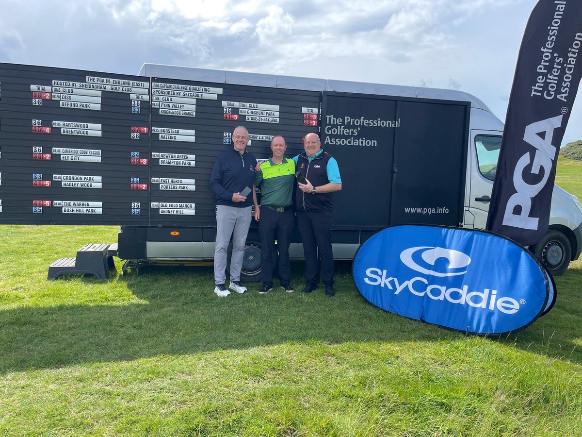 PGAEast (@pga_east) on Twitter photo James Holmes from SkyCaddie congratulating our winner’s of the SkyCaddie PGA Pro-Captain Challenge at Sheringham, Luke Eggleston and Gary Neve of Canons Brook Golf Club with a score of 43 <a href="/SkyCaddieUK/">SkyCaddieUK</a> <a href="/CanonsBrookGolf/">Canons Brook GC</a> James Holmes from SkyCaddie congratulating our winner’s of the SkyCaddie PGA Pro-Captain Challenge at Sheringham, Luke Eggleston and Gary Neve of Canons Brook Golf Club with a score of 43 <a href="/SkyCaddieUK/">SkyCaddieUK</a> <a href="/CanonsBrookGolf/">Canons Brook GC</a>