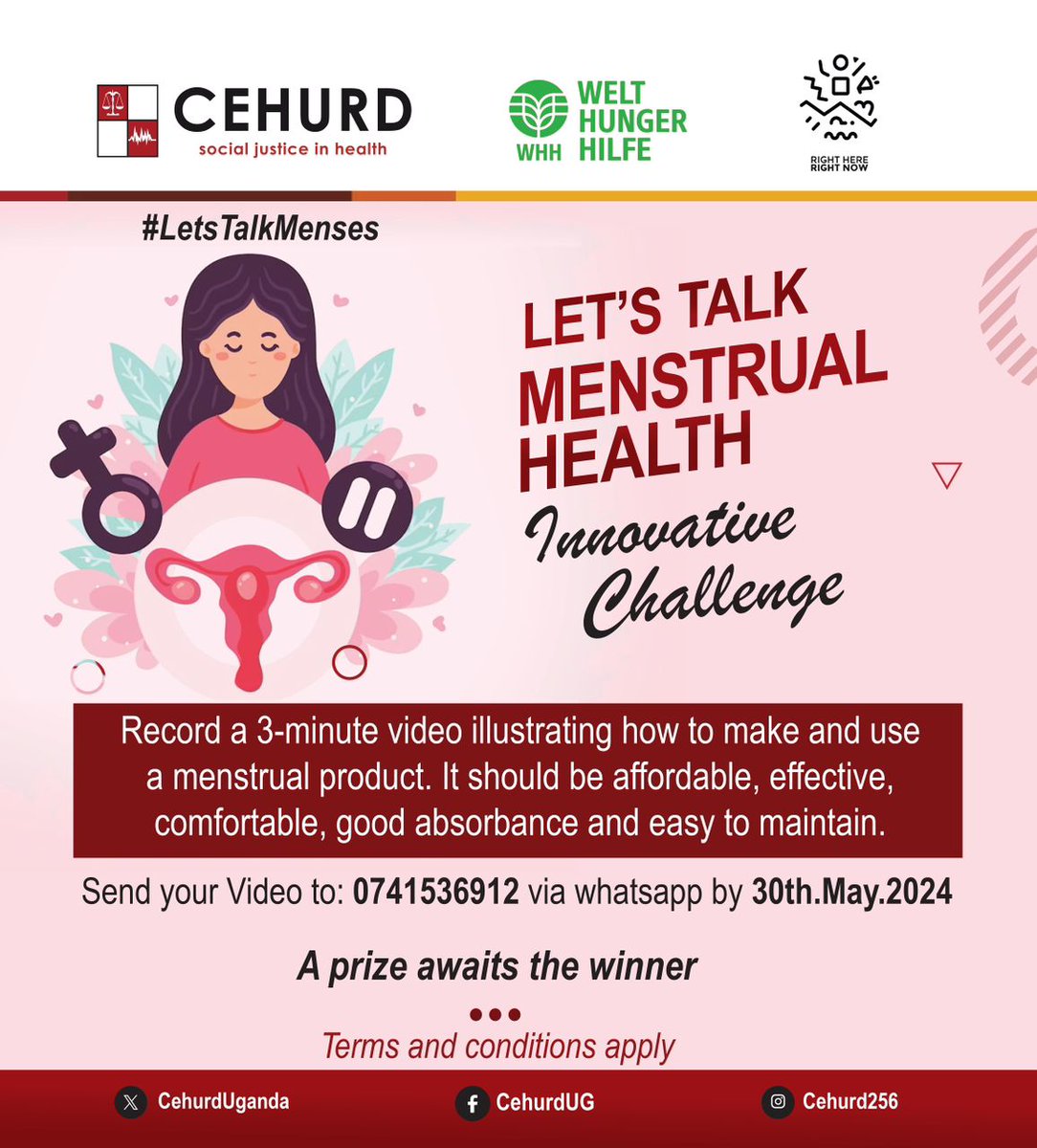 Get a chance to win the 𝐏𝐫𝐢𝐳𝐞 by participating in our new 𝐕𝐢𝐝𝐞𝐨 𝐂𝐡𝐚𝐥𝐥𝐞𝐧𝐠𝐞. Most girls experience their first period without prior knowledge, and they often lack information on the appropriate products to use during this period. Contribute to the realisation