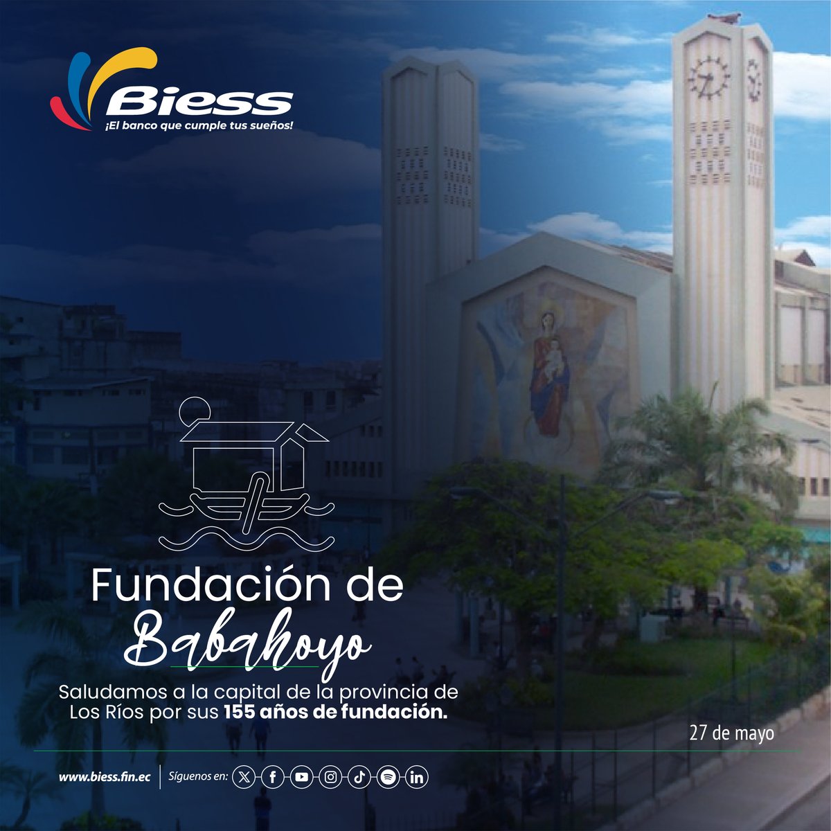 Felicidades👏Babahoyo por sus 155 años de fundación.