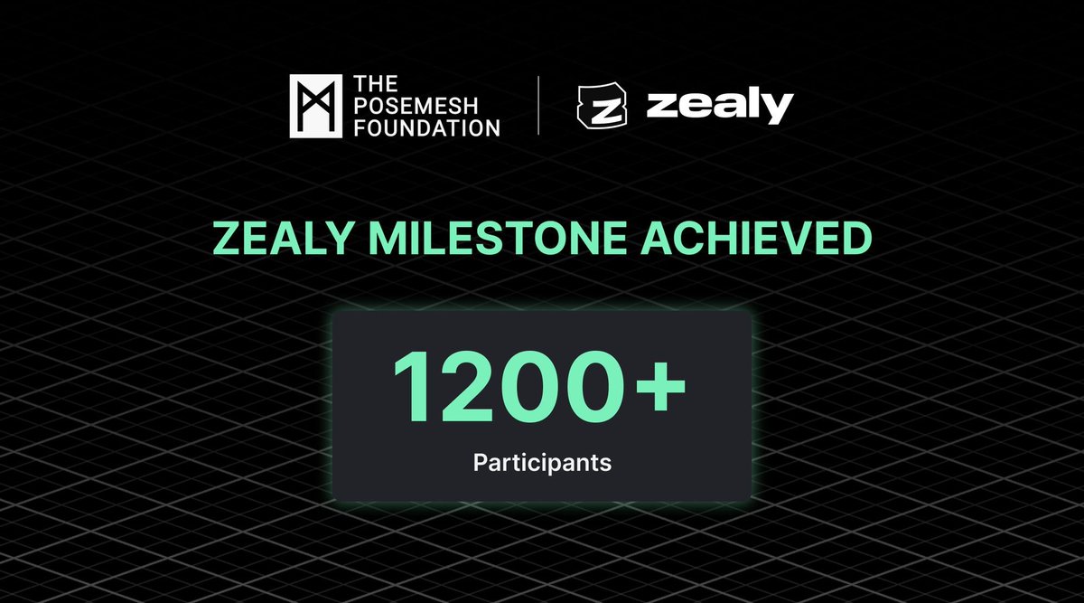 Zealy Milestone Unlocked! 🔓

The posemesh crossed an amazing threshold this month on @zealy_io, welcoming over 1,200 new participants into The Posemesh Community!

🔗 Don't miss out on the quests! Join the community - start your journey here: zealy.io/cw/posemesh/qu…