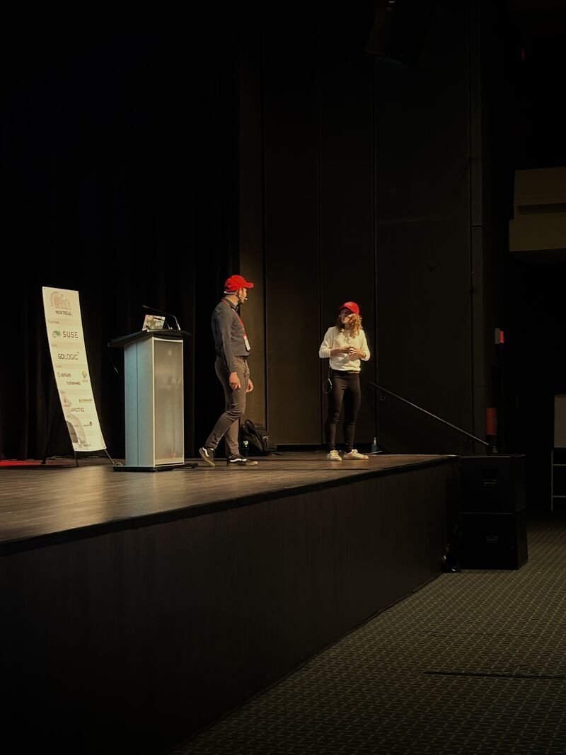 Our dynamic duo MCs Franck Clerget &amp; Lise-Andrée Duperré opening up today’s conferences … keep an eye out for them they’ll be with us all throughout the event! #DevOpsDays hashtag#DevOpsDaysMTL hashtag#DevOps