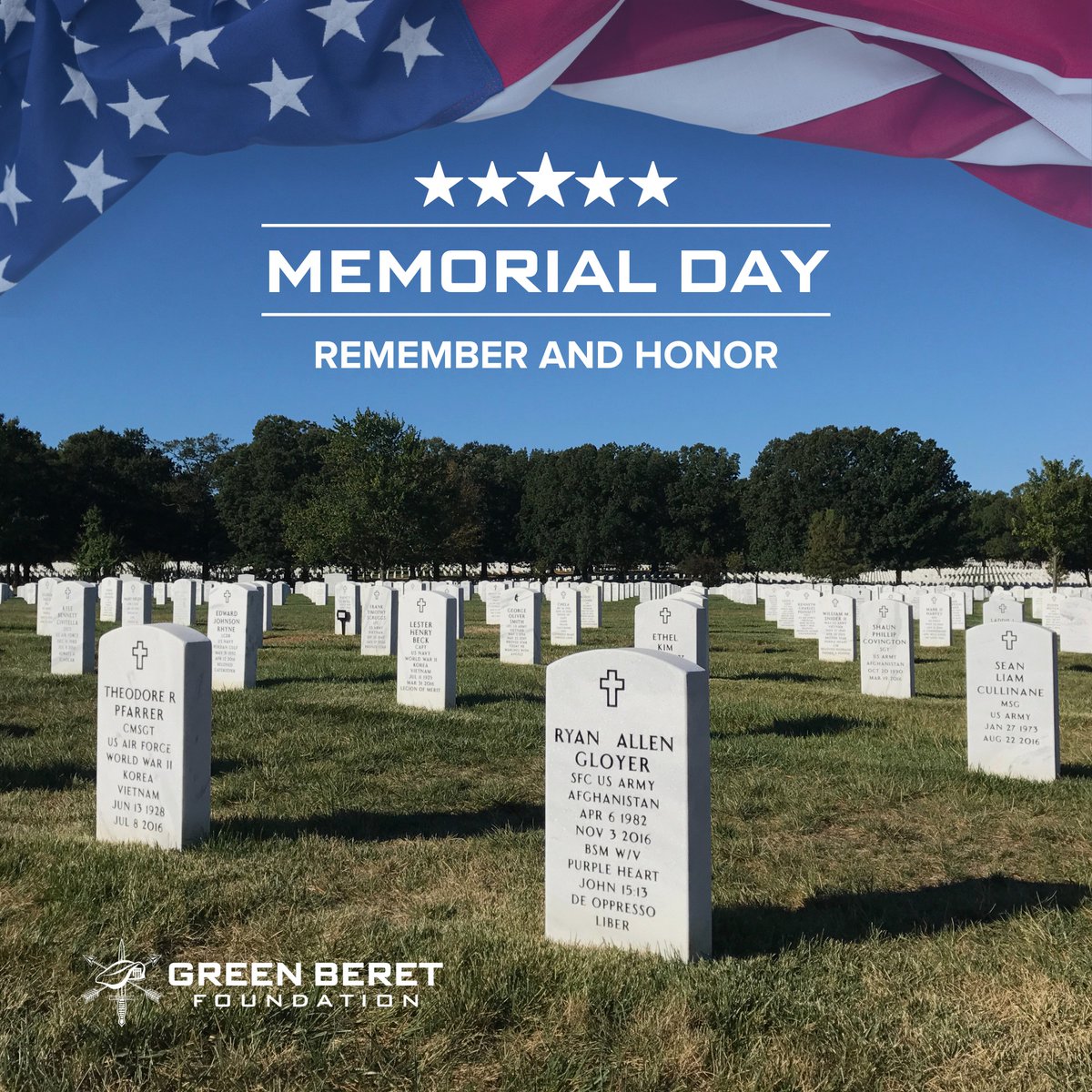 GreenBeretFound's tweet photo. As we observe #MemorialDay, we honor and remember our Nation's Green Berets and all service members who gave the last full measure of devotion to our great country. Let us also honor and remember the survivors of our Nation's fallen. We will #neverforget. https://t.co/Pf3tJWaaHR