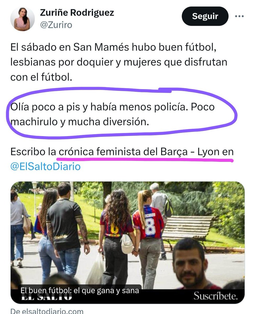 Si las feministas no odian a los hombres, ¿por qué rezuman esa misandria constante? 

Incluso la 'crónica feminista' de un partido de fútbol femenino consiste en atacar a los hombres. 🙄
elsaltodiario.com/futbol/buen-fu…