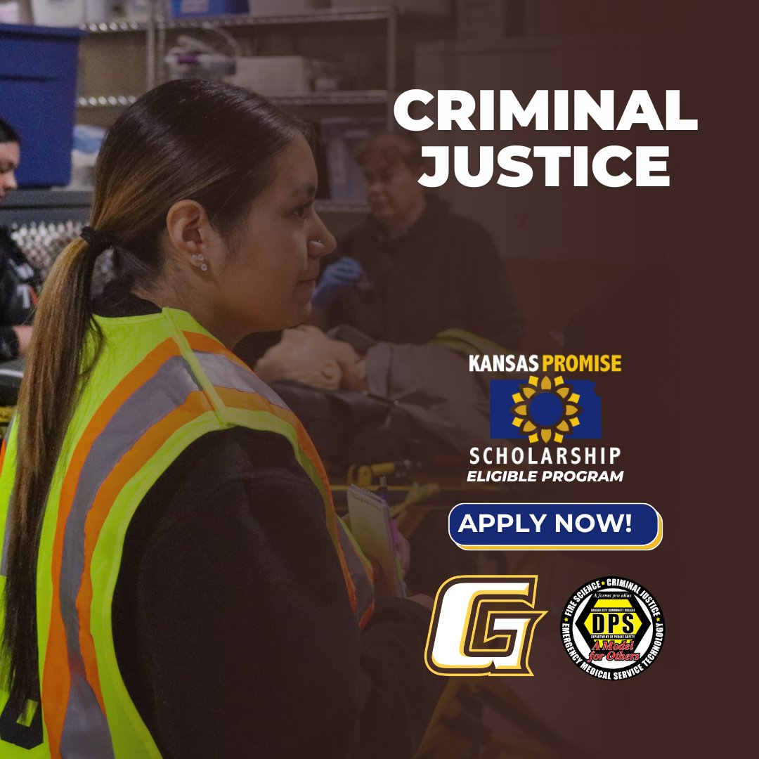 🚔Do you want to work in Law Enforcement, Investigations, or CSI/Forensics? Enroll in our Criminal Justice program to get started on your career today! And you could go to college WITHOUT ANY COST to you, thanks to the Kansas Promise Scholarship! 🟡gcccks.edu/tuition_cost/p…