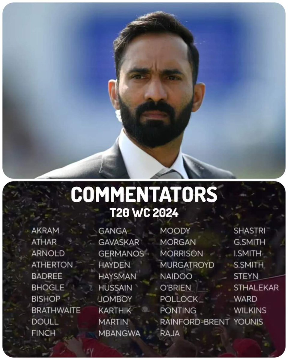 Total 40 COMMENTATORS for the T20 WC 2024!
Dinesh Karthik is also included!
😎
#commentators #t20worldcup #dineshkarthik #cricketuniverse