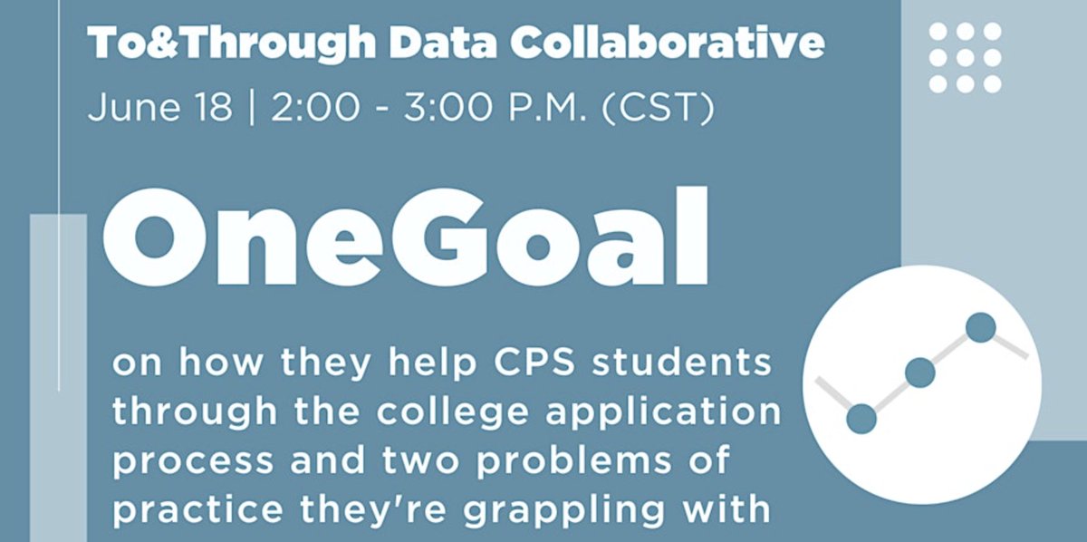 What do we know about students 'in the middle' academically (GPA: 2.25-2.99)? On June 18, @OneGoalGraduate will present at @UChiToThrough on how they help CPS students through the college application process and support students in the academic middle. ow.ly/ieam50RWfSk