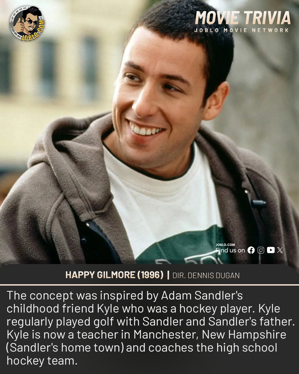 Movie trivia: Happy Gilmore (1996).🎥

#JoBloMovies #JoBloMovieNetwork #HappyGilmore #AdamSandler #DennisDugan