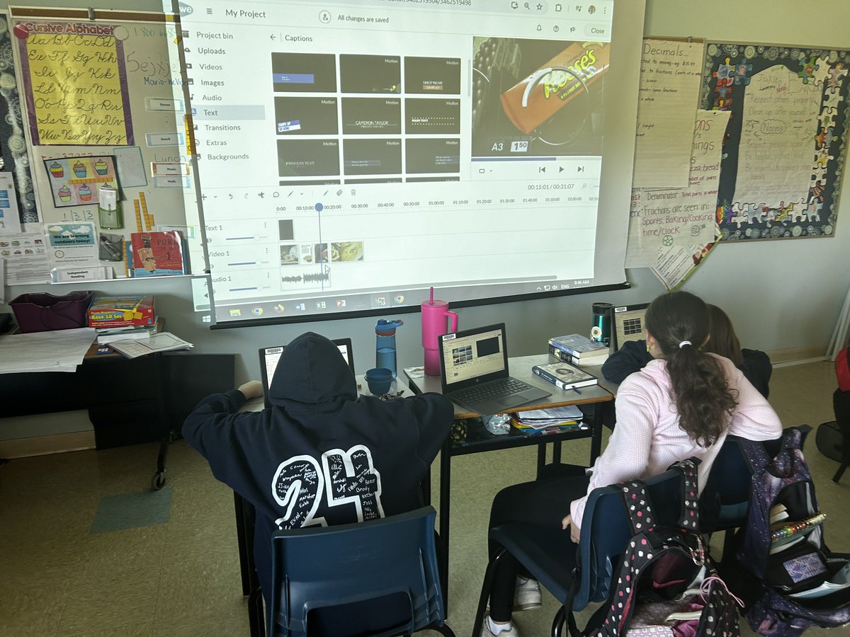 Students in grade 5 @WMESchool are learning to use @wevideo to create short films of their persuasive writing pieces.