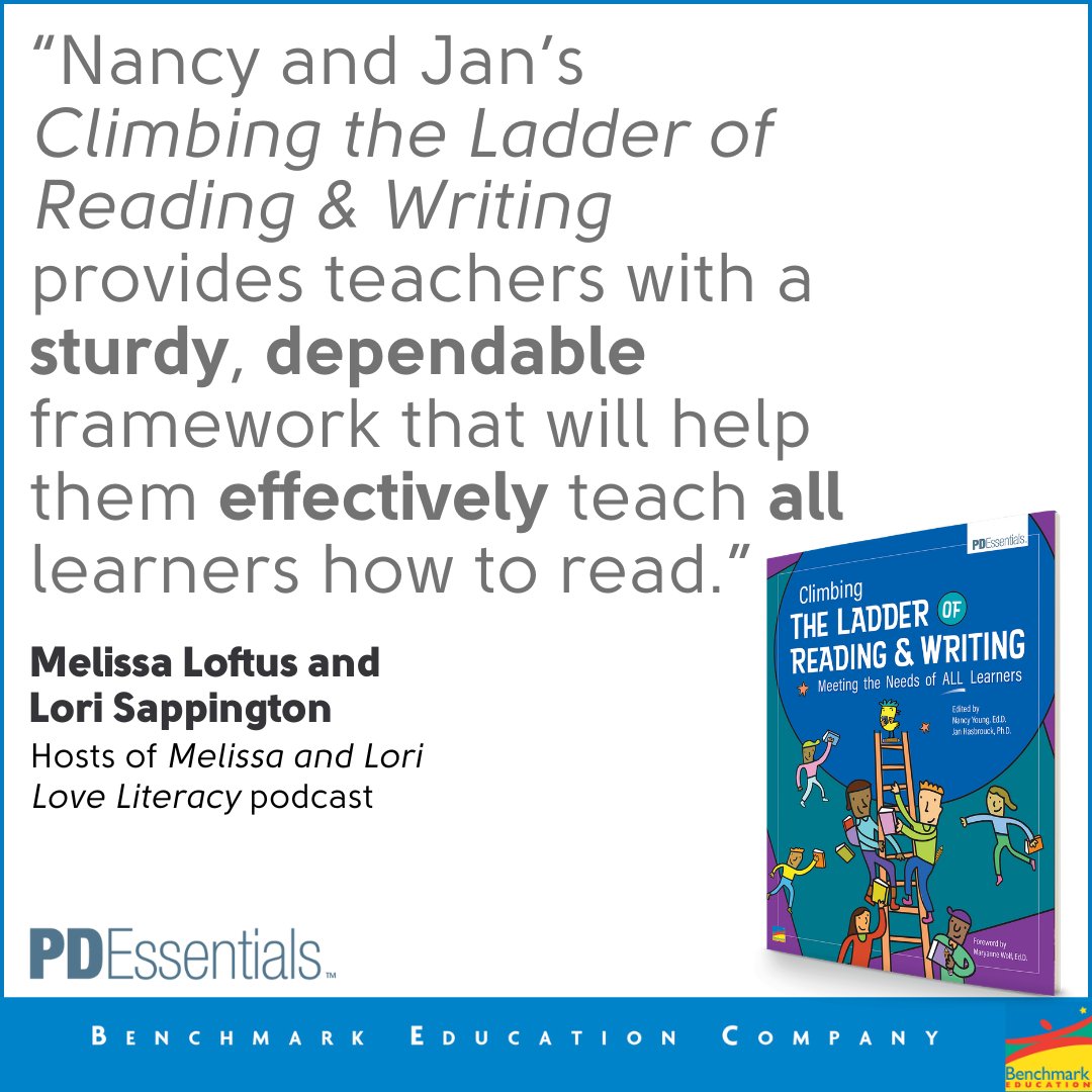 The hosts of Melissa and Lori Love Literacy podcast share a glowing endorsement for 'Climbing the Ladder of Reading & Writing: Meeting the Needs of ALL Learners'! These teachers and reading specialists say it's the 'book for you!” @literacypodcast Order: hubs.ly/Q02yrpj-0