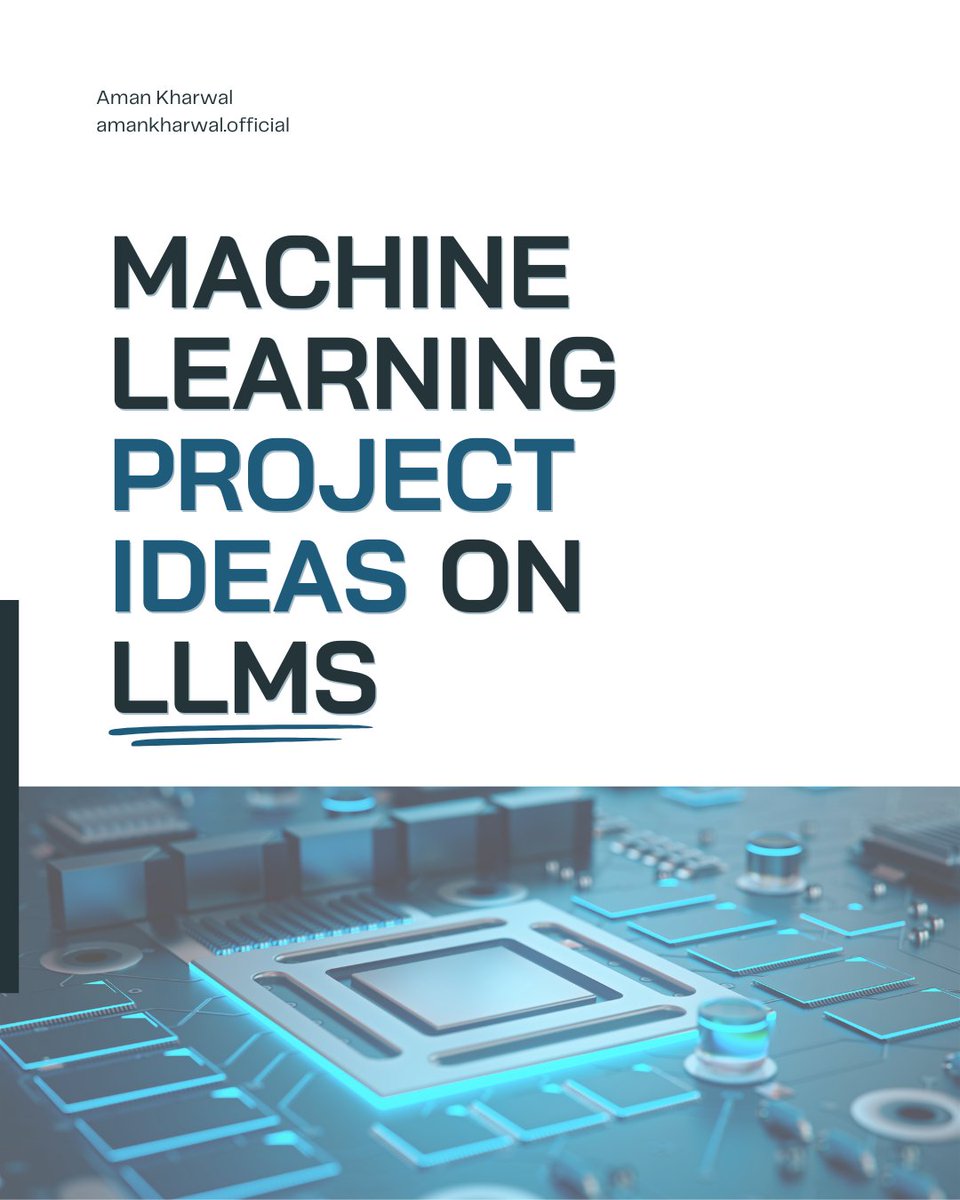 Here are some of the best #MachineLearning project ideas on LLMs you should try:

1. Code Generation Model (An Example: bit.ly/code-gen-llms)

2. Text Generation Model (An Example: huggingface.co/docs/transform…)

3. Chatbot (An Example: medium.com/@alisha3/build…)