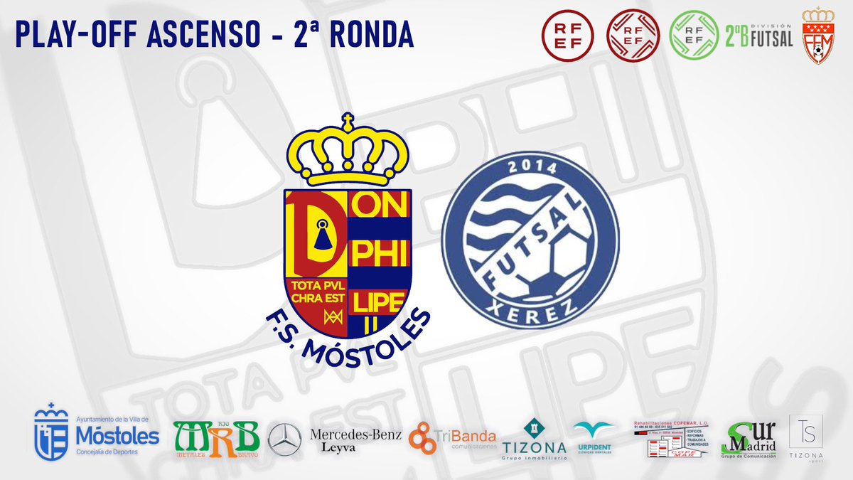 💙💙💙PLAY-OFF💙💙💙
💙💙💙2ª RONDA💙💙💙
Ya tenemos rival!!!
El sábado que viene visitamos al <a href="/XerezDFC_Futsal/">Xerez Toyota Nimauto</a> 
Ahora más que nunca Móstoles Alé!!!
#canteraazul
