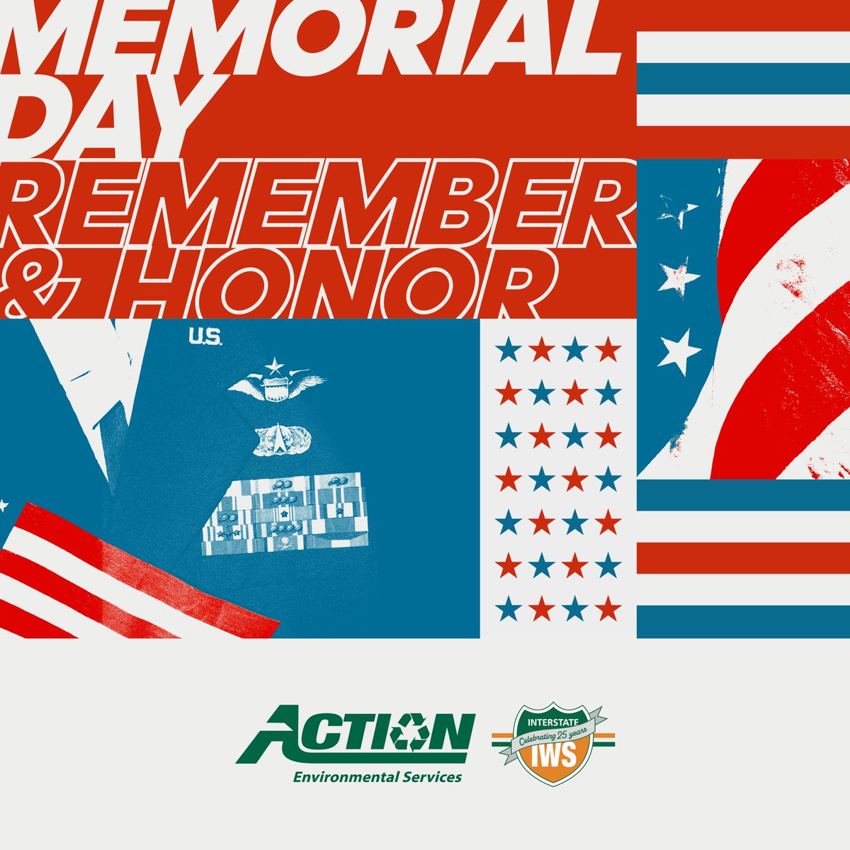 Happy Memorial Day! Today we honor and remember those who have given everything for our freedom.
#InterstateWaste #InterstateWasteServices #ActionEnvironmental #ActionCarting #MemorialDay #HappyMemorialDay #HonorTheBrave #RememberAndHonor #ThankYou
