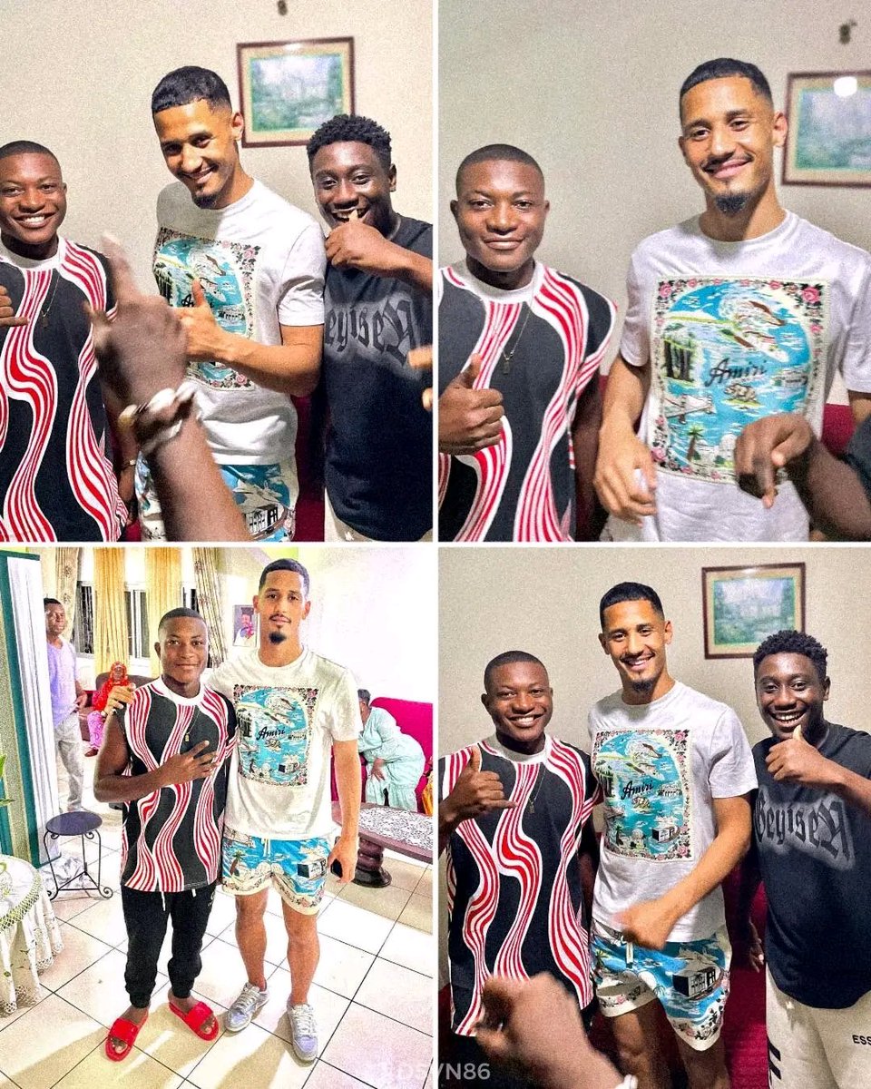 William Saliba visits his mother's native Cameroon. Presenting a fan with a customised jersey!