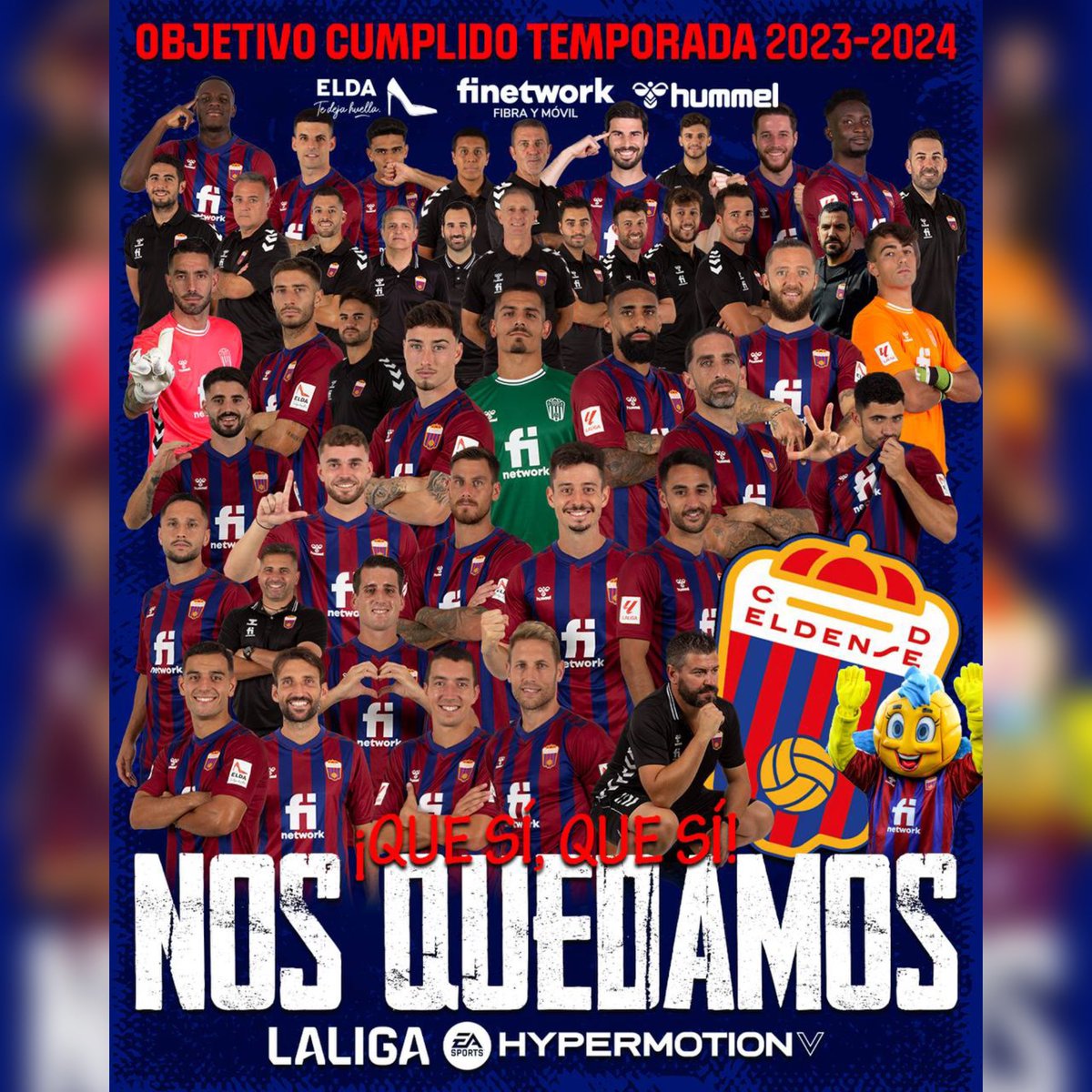 ¡Enhorabuena al CD Eldense por la permanencia en Segunda División, se terminan los adjetivos!
Jugadores, directivos, cuerpo técnico, afición, OS LO MERECÉIS ❤️💙