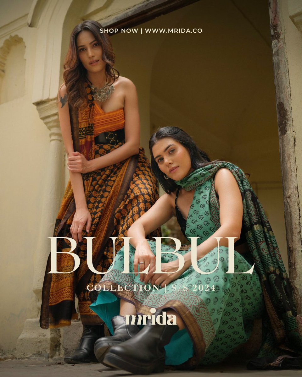 Nature's Palette, Handcrafted with Love
Discover #TheBulbulCollection, a Spring/Summer '24 ode to vibrant hues and intricate hand-block prints. Each saree tells a unique story of artistry and emotion, 
Explore more @ mrida.co
#sarees #handloom #MridaSarees