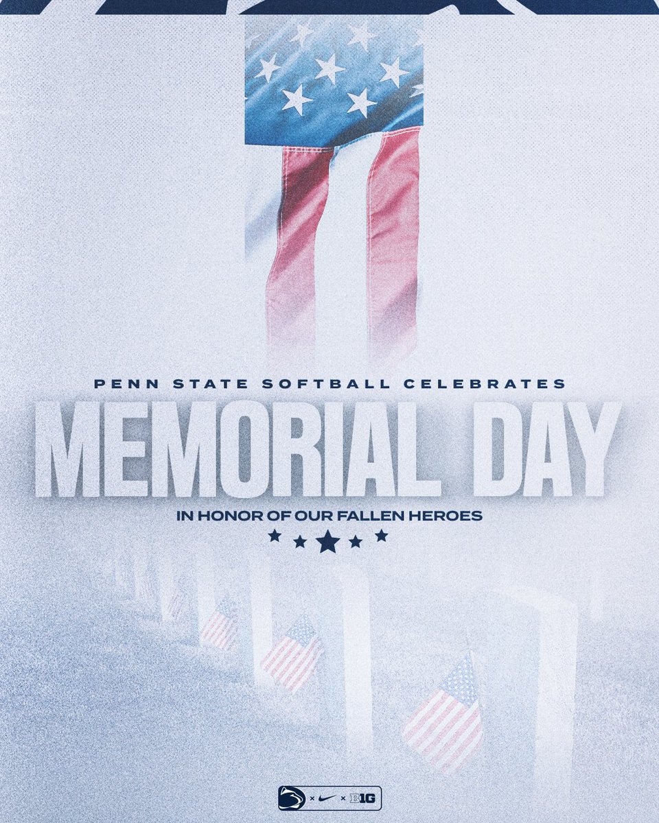 Today, we honor and remember those who lost their lives in the pursuit of freedom. We will never forget their sacrifice, and their commitment to preserving the American way of life. Penn State softball is proud to celebrate Memorial Day🇺🇸💙 #WeAre