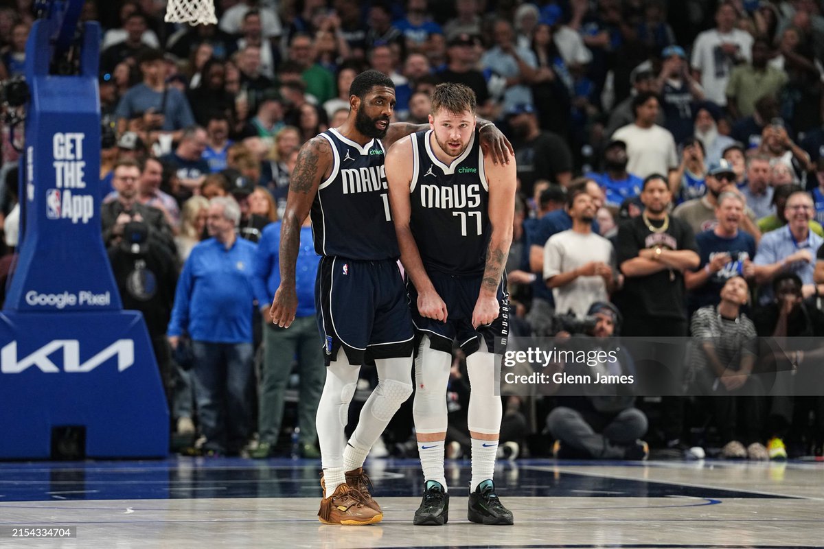 Kyrie Irving and Luka Doncic combined for 66 points and outscored the whole Timberwolves rotation in the 4th quarter as the Dallas Mavericks took a 3-0 lead in the Western Conference Finals 📸: Matthew Stockman, Glenn James #NBAPlayoffs2024