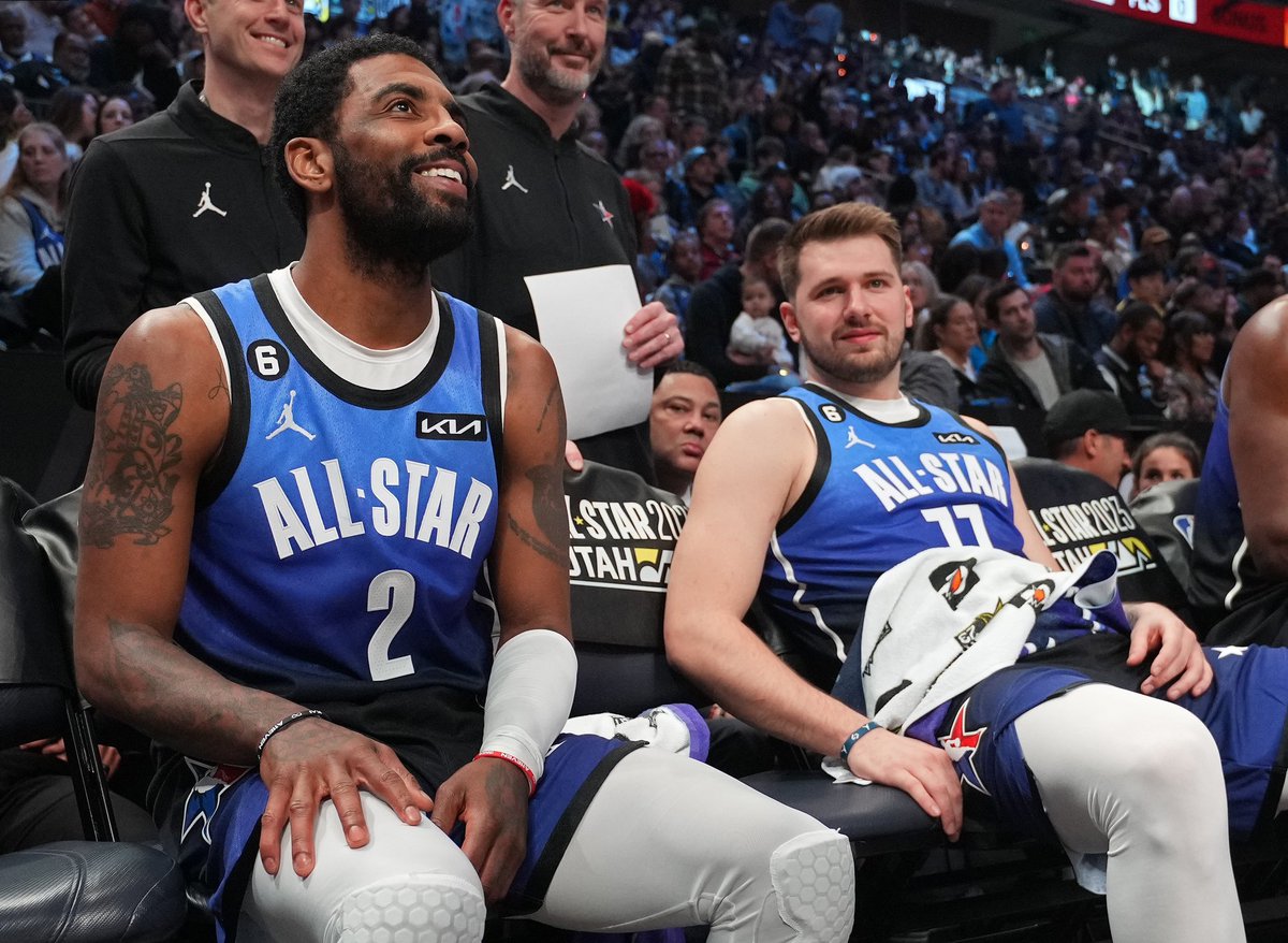 Luka Doncic reportedly had dinner with Kyrie Irving last night, and let him know he’s half black. via @SharmsCharania