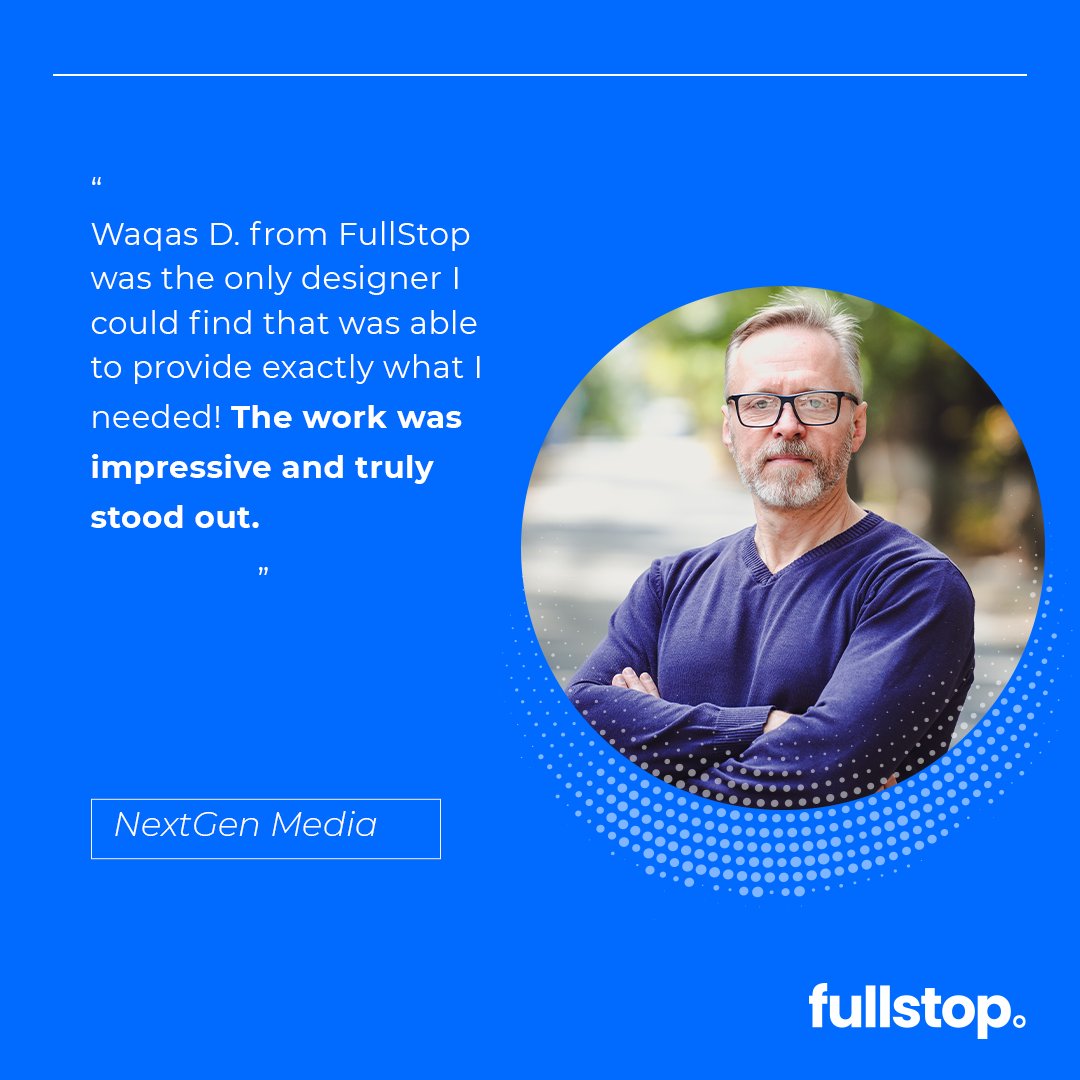FullStop360's tweet photo. Exactly what I needed!" says the CEO of NextGen Media about our tailored designs. Big thanks for the standout review! 🙌

🚀 Got a vision? Let’s make it real. Reach out now!

📧 studio@fullstop360.com | https://t.co/o8PUYZ49A6
#FullStop360 #ClientPraise #VisualExcellence https://t.co/fFgyUlui1F