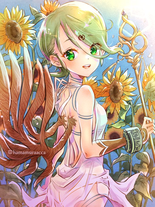 「looking at viewer sunflower」 illustration images(Latest)