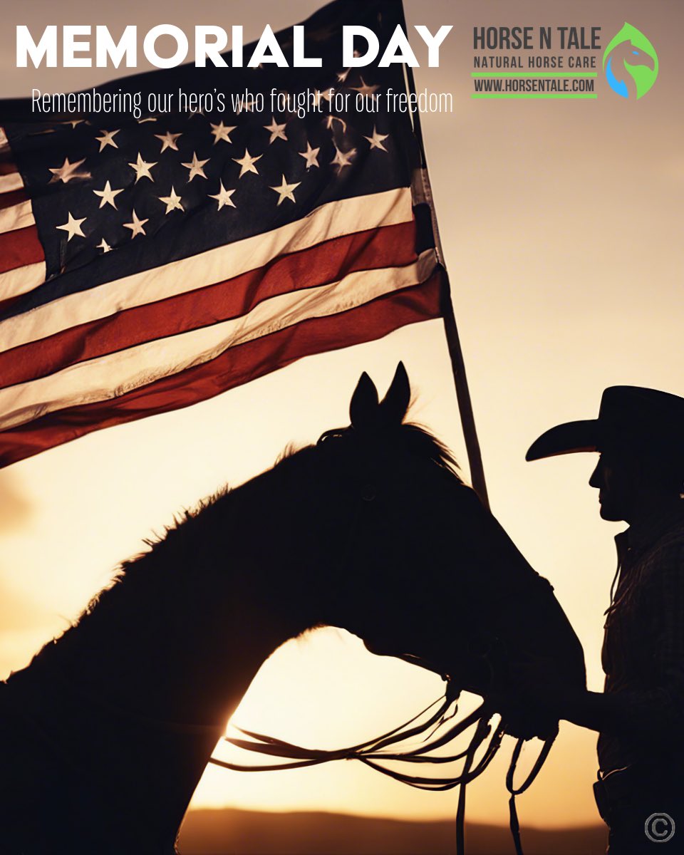 As we observe #MemorialDay let us come together to honor the valiant individuals who gave their all to defend our country and our liberty. Their spirit and sacrifice will live on forever.

#horsentale #naturalhorsecare #equine #horse #naturalingredients 
#teamhnt #teamhorsentale