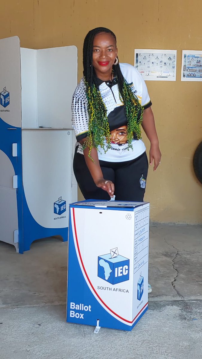 IN PICTURES: I have done my revolutionary duty and cast my vote on3 ballot papers. 🖤💚💛 #LetsDoMoreTogether #VoteANC2024