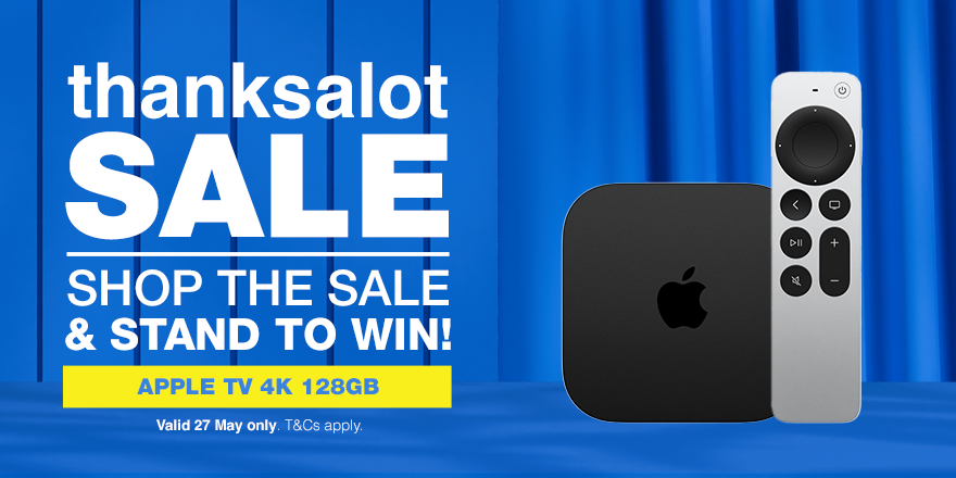 TAKEALOT's tweet photo. Today, you could WIN an Apple TV 4K 128GB! Simply shop during our birthday sale and tell us what you bought using #thanksalot.

T's and C's Apply
#TakealotThanksalot #ThanksalotSale #DailyGiveaway https://t.co/iJ9qhRhv5E