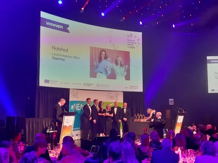 LEOTipperary's tweet photo. Huge congratulations to Evie & Eliza Ward of NutShed winner of South West region at National Enterprise Awards on Thursday night. #makingithappen
@tipperarycoco
@nutshed_
@countrychoice
@nenagh
#neawards https://t.co/tgZg48jfsW