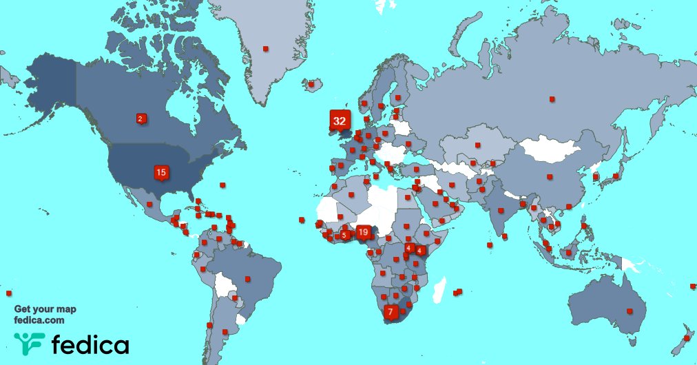 I have 77 new followers from UK., Ghana, South Africa, and more last week. See fedica.com/!RevJide