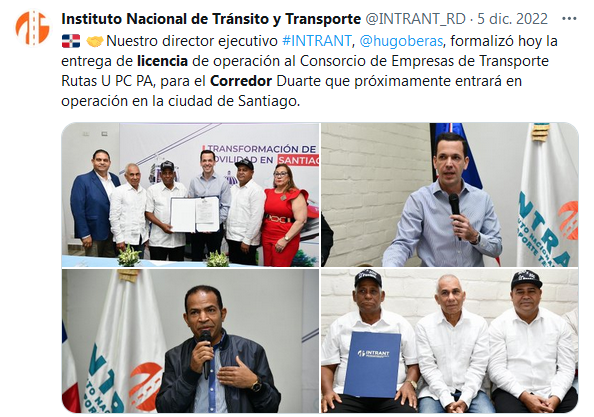 Rodolfoelbueno2's tweet photo. El fracaso de los corredores

5 licencias de operación de corredores entregadas por @INTRANT_RD , pero ninguna ha entrado en operación comercial, ¿Qué ha pasado?

@PresidenciaRD @sitdominicana 

CC: @ListinDiario @DiarioLibre https://t.co/kVIcIkcNDg
