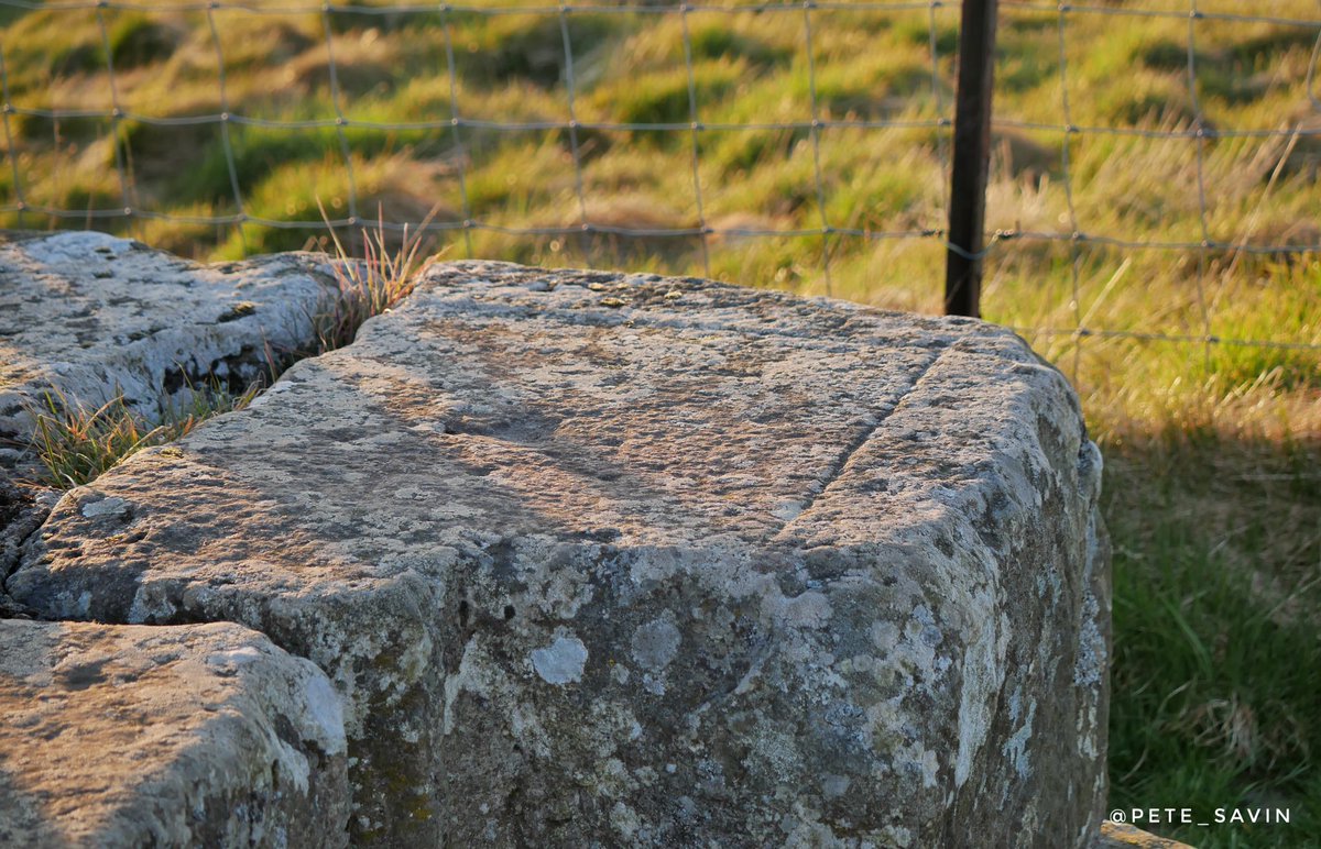 The Roman builders used marking out lines on blocks to enable the next one to be placed correctly on top as shown here at the north gate of Milecastle 42 at Cawfields. One of the reasons we ask visitors not to step or walk on #HadriansWall is that these features don’t show if the