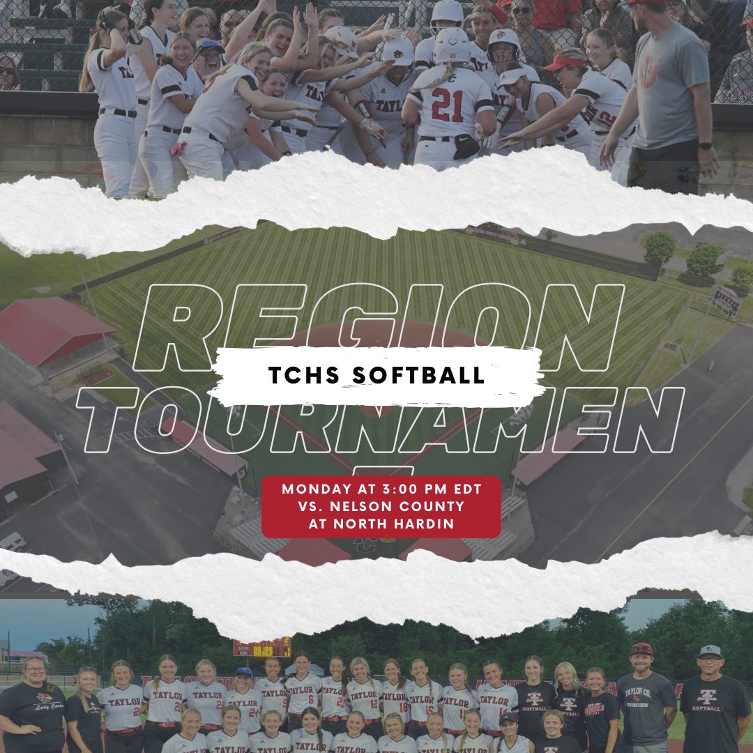 Let's go!! 🥎🥎 The Lady Cards face Nelson County TODAY at 3:00 PM EDT at North Hardin in the first round of the Region Tournament! 

#tcpride #gocards #ladycards #tchssoftball