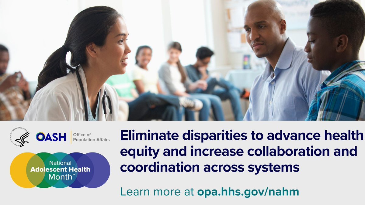 For the final week of @HHSPopAffairs’ #NationalAdolescentHealthMonth 2024, learn more about advancing health equity through eliminating health disparities and increasing cross-system coordination. bit.ly/3WgOHr9 #HealthyYouthNAHM