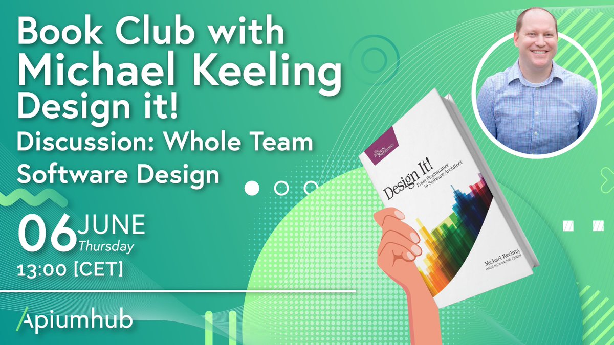 Apiumhub (@apium_hub) on Twitter photo Exciting News! 📚 Our monthly book club session is just around the corner. This time, we're thrilled to welcome <a href="/michaelkeeling/">Michael Keeling</a>, software engineer at Kiavi and author of "Design It!: From Programmer to Software Architect." Save your spot! ow.ly/PP4K50RSviw Exciting News! 📚 Our monthly book club session is just around the corner. This time, we're thrilled to welcome <a href="/michaelkeeling/">Michael Keeling</a>, software engineer at Kiavi and author of "Design It!: From Programmer to Software Architect." Save your spot! ow.ly/PP4K50RSviw