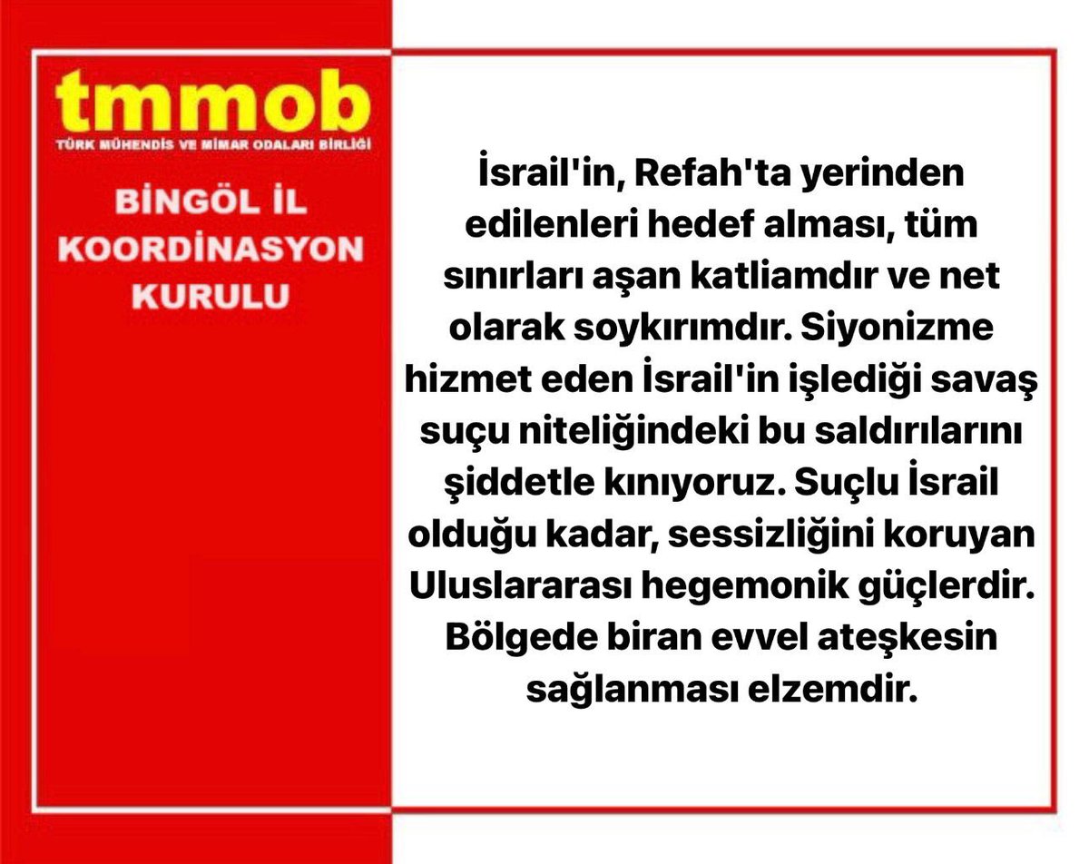 #FilistindeSoykırımVar #Refahdasoykırımyaşanıyor 
Siyonizme dur demek için tüm toplumsal bileşenlerin tek ses olması dünyanın daha yaşanabilir bir yer olması için elzemdir.