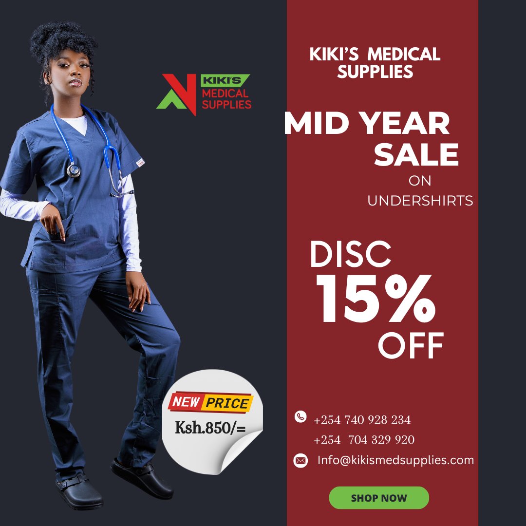 DONT MISS OUT!!!Our mid year SALE  is up and running on undershirts/ underscrubs although to 9th June 2024. Save up to 15% off. 

Call: 0740 928234/0704 329920
Location: Nairobi CBD, along Taveta Road, London Beauty Building,  Suite A6
Mike Mondo
Shiko
William Ruto