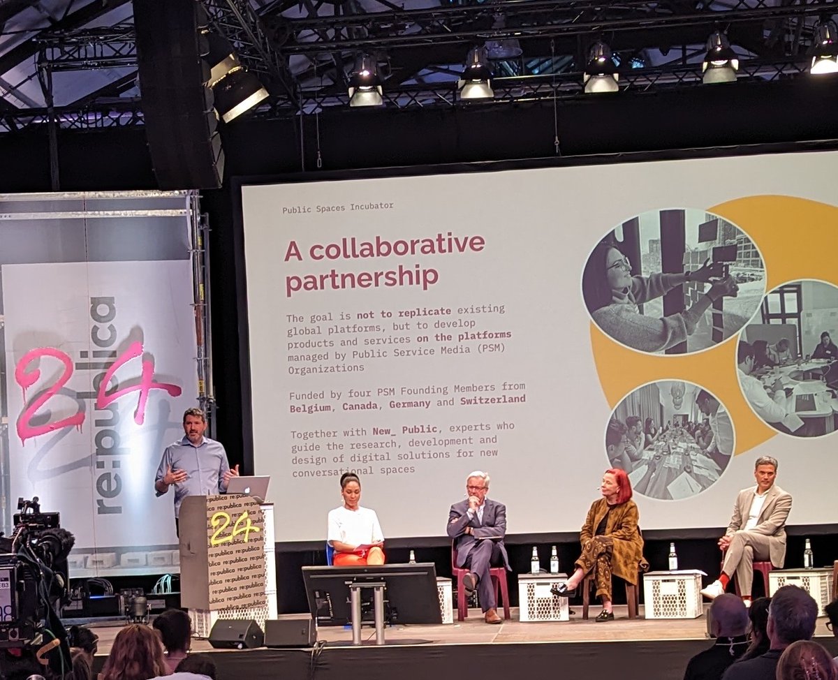 Bei der #rp24 berichtet <a href="/elipariser/">Eli Pariser | @elipariser@mastodon.social</a>  aus dem "Public Spaces Incubator"-Projekt von @zdf, <a href="/SRF/">SRF</a>, <a href="/RTBF/">RTBF</a> &amp; <a href="/CBCRadioCanada/">CBC/Radio-Canada</a>.

Zu den ersten Prototypen: zdf.de/zdfunternehmen…

Schon etwas älter, meine FAQ zum Projekt bei <a href="/netzpolitik_org/">netzpolitik.org</a>: netzpolitik.org/2023/neues-aus…