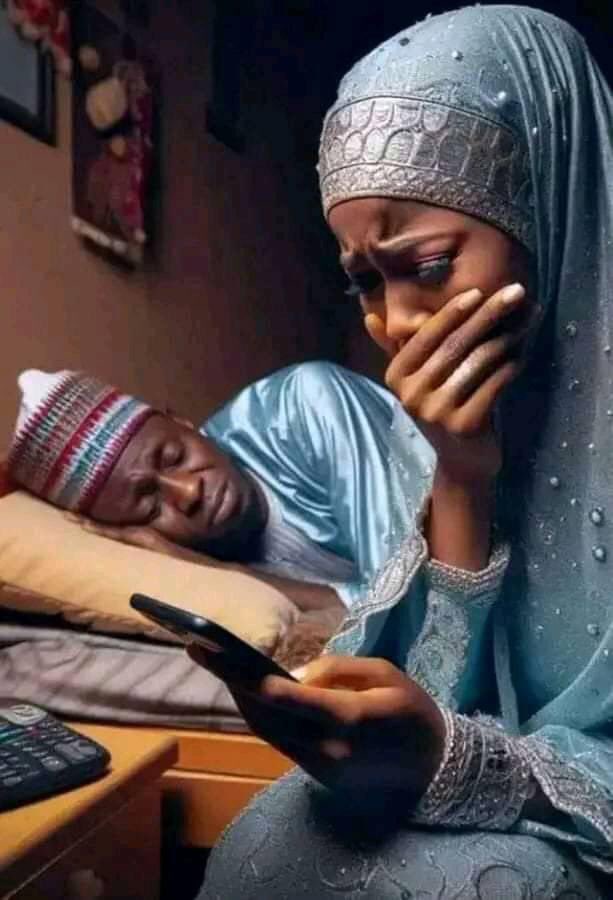 A_Y_Rafindadi's tweet photo. A woman in Yola Adamawa State took her husband's Phone and checked his Facebook activities; she saw romantic chats with women. 

She sat down and thought of a way to separate him from the women. She came up with a beautiful  idea, without even the husband's knowledge. She came up with the following methods

1- She copied all his chats with one of the women.

2- She opened a new Facebook account with a Male name.

3- She sent a friend request to the husband, he accepted the request.

4 - She introduced herself to him. She said "I'm Abu Dar'daee by name, a Member of BOKO HARAM.  I saw all your chats with my wife. I want to warn you to stay away from her if you really want to remain alive. To clear any element of doubt, I have all the chats  with me and here they are,  you can see.

5- So, if you don't stop chatting with my wife, I'll slaughter you like Ram.
6- I know you. I know your name is Jamilu, your father's name is Mohammed, your mother's name Khadija,  you have 3 children.  Al'ameen, Zahara and Yusuf. Abdulrahman is your best friend and Usman is your neighbor. You are a Lecturer working at FCE.  You also go to work 9:30am with your friend Usman,  you follow Jambutu street and you spend time together. I'm warning you if you dare call,  text or chat with my wife again, I will slaughter you like a Ram as I said earlier". 

The wife was close to him while he read the message. As he was reading it, he kept sniffing and repeating Innalillahi WA innaillaihirraji'un. She asked him what happened, he said nothing. He immediately deleted his Facebook and Whatsapp apps and every other social media app.

The following morning, he went and sold the phone in the market and bought an ordinary Nokia. He told his wife to always wake him when ever it's time for prayers.

The woman said since that day, her husband has been observing prayers regularly and spending more time with the family.

Isn't that better than settling the matter with a knife?