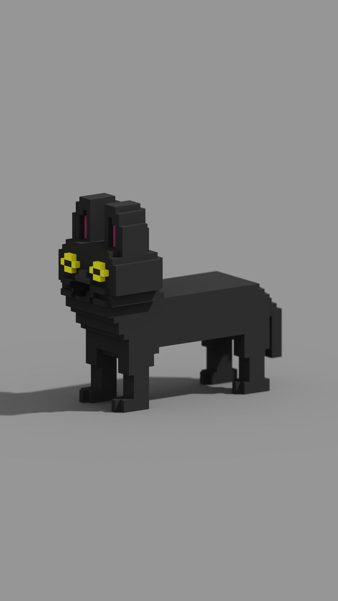 CAT VOXEL 🐈 
#CatOfTwitter #cat
#Animal #voxel #voxelart #lowpoly #lowpolygon #magicavoxel #77voxel