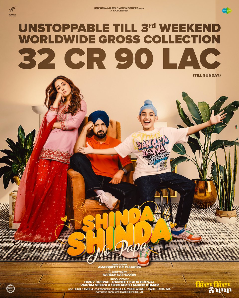 PUNJABI FILM ‘SHINDA SHINDA NO PAPA’ IS UNSTOPPABLE… #Punjabi film #ShindaShindaNoPapa refuses to slow down in #India and #Overseas… The magical run continues across the globe. The laugh-riot with a strong message is the first choice of families in the theatres. #GippyGrewal