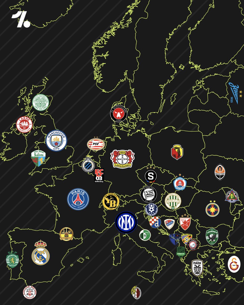 The map of European champions so far this year 🏆🗺️