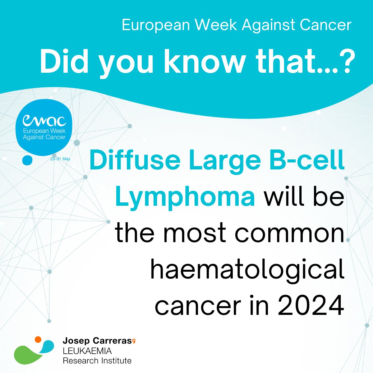 #EWAC2024 In 2024, almost 29,000 cases of #Haematological #Cancer will be diagnosed in Spain. Most of them will be Diffuse Large B-cell #Lymphoma, a type of lymphoid neoplasm, according to data from the Girona Cancer Registry @idibgi, member of #REDECAN.