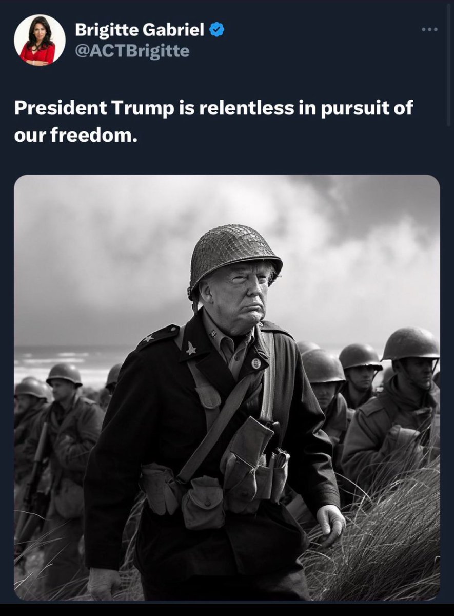 Yeah nothing screams patriotism like posting an AI-generated image of a 5-time draft dodging traitor who denigrated our military, called our fallen soldiers “losers and suckers,” and disparaged war heroes, their grieving spouses, Gold Star families, and veterans on Memorial Day.